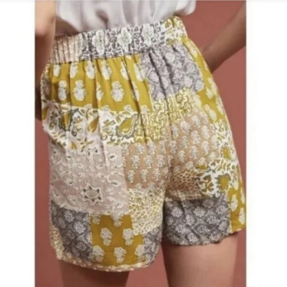 Anthropologie Maeve Patchwork High Rise Shorts Medium - Picture 2 of 11